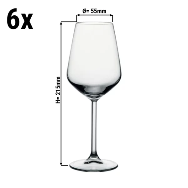 (6 kusů) sklenice na víno - ALLEGRA - 350 ml - průhledná