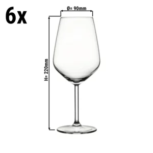 (6 kusů) sklenice na víno - ALLEGRA - 490 ml - průhledná
