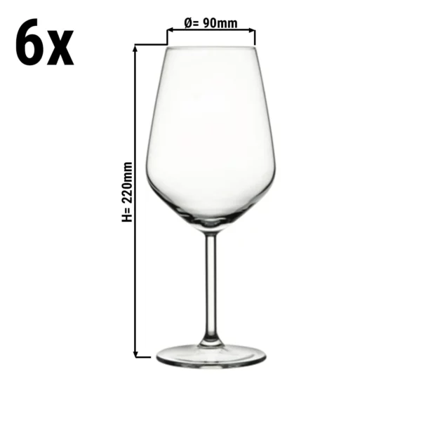 (6 kusů) sklenice na víno - ALLEGRA - 490 ml - průhledná
