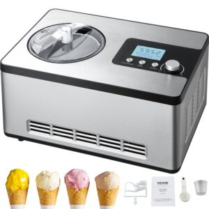 VEVOR elektrický stroj na zmrzlinu 2l zmrzlina mražený jogurt sorbet z nerezavějící oceli gelato
