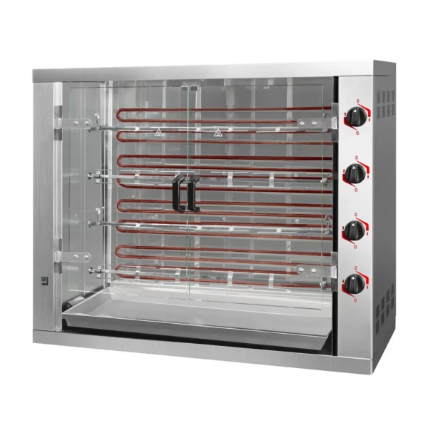 Elektrický gril na kuřata PREMIUM se 4 rožněmi pro 24 kuřat - 1190 x 480 x 1000 mm - Image 3