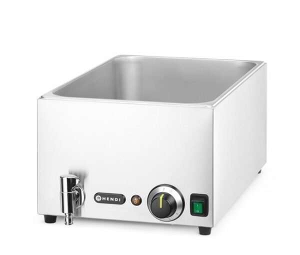 Bain marie s vypúšťacím kohútikom + 3x GN 1/3 s vekom, HENDI, GN 1/1, 230V/1000W, 604x332x(H)242mm (Kópia) - Image 3
