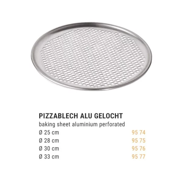 Pizza plátek vyrobený z hliníku - perforovaný - 25 cm - Image 5