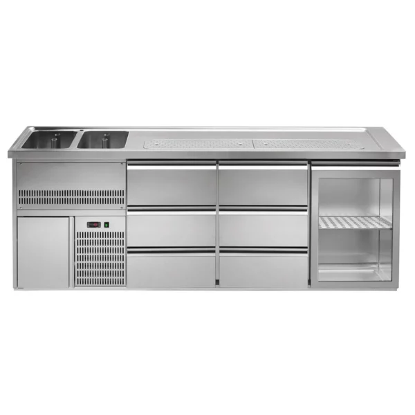 Pivní bar PREMIUM PLUS - 2500 x 700 mm - 1 dvířka a 6 zásuvek - Image 4