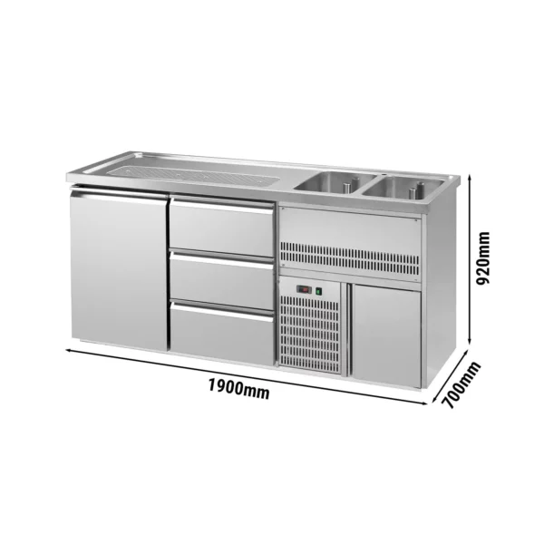 Pivní bar PREMIUM PLUS - 1950x700mm - 1 dvířka a 3 zásuvky