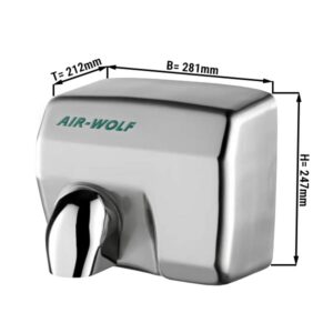 (2 kusy) AIR WOLF | Vysoušeč rukou s infračerveným senzorem - nerez