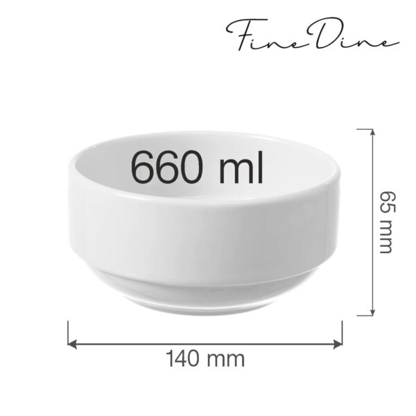 Stohovatelná mísa Bianco, 140 mm