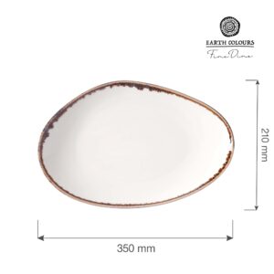 Vanilkový talíř v organickém tvaru, 350x210mm