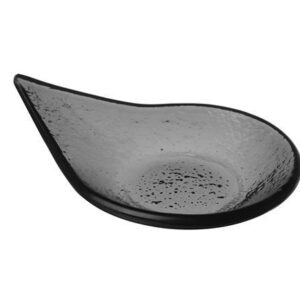 Větro fingerfood dešťová kapka černá skleněná miska, 80x100 mm