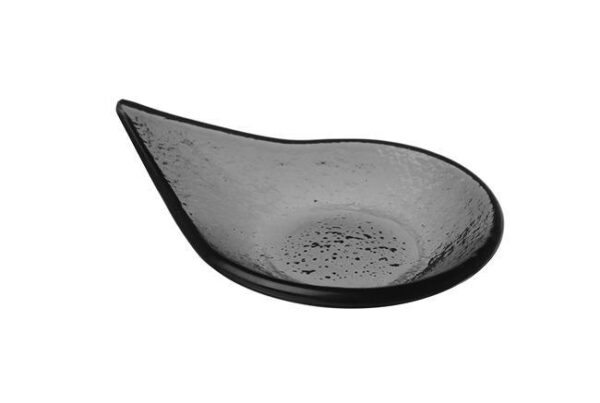 Větro fingerfood dešťová kapka černá skleněná miska, 80x100 mm