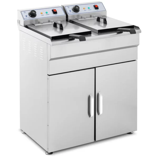 Fritéza - elektrická - 2 x 16 l - 400 V - spodní skříňka