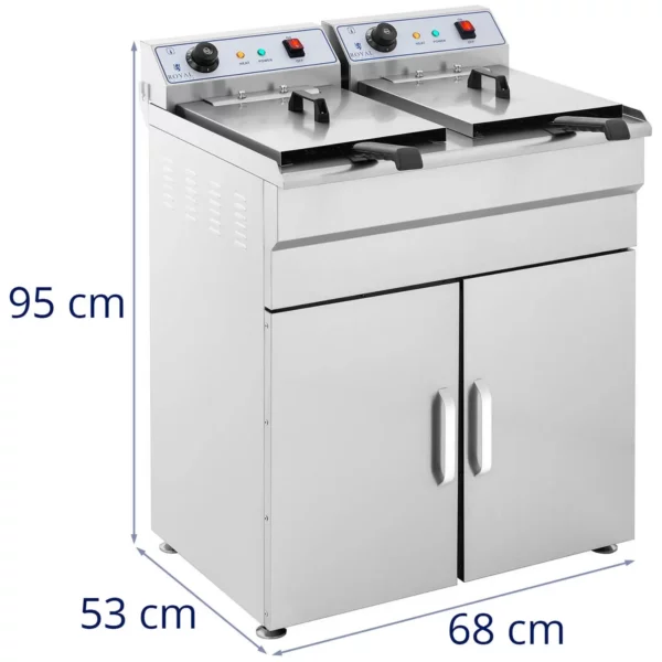 Fritéza - elektrická - 2 x 16 l - 400 V - spodní skříňka - Image 8