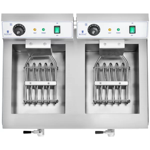 Fritéza - dvojitá - elektrická - 2 x 16 litrů - s vypouštěcím kohoutkem - Image 3
