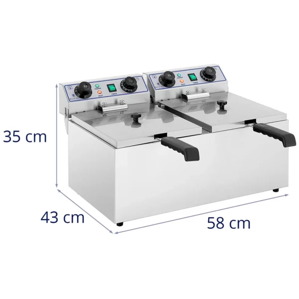 Fritéza - dvojitá - elektrická - 2 x 13 l s funkcí časovače (60 min) - Image 7