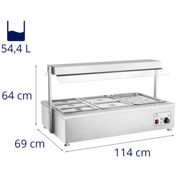 Bain Marie - 6 gastronádob - s nástavcem na maso - Image 9