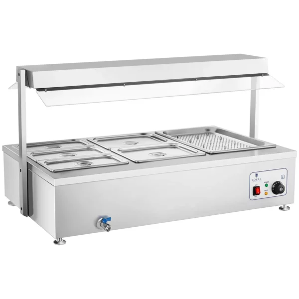 Bain Marie - 6 GN - s nástavcem na maso a vypouštěcím kohoutkem