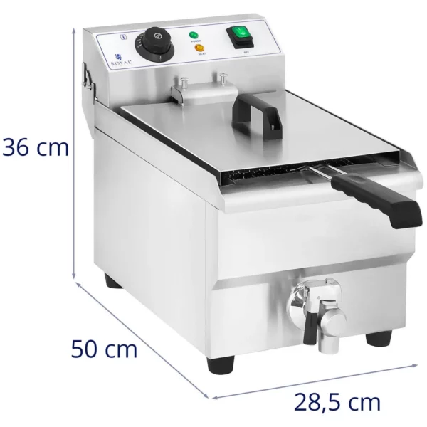 Elektrická fritéza - 10 litrů s vypouštěcím kohoutkem - Image 8