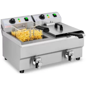 Fritéza - elektrická - 2 x 10 l - vypouštěcí kohouty - 230 V