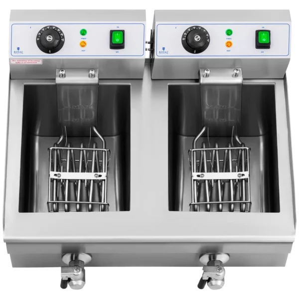 Fritéza - elektrická - 2 x 10 l - vypouštěcí kohouty - 230 V - Image 4