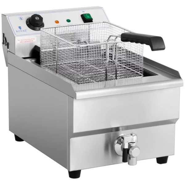 Elektrická fritéza - 16 litrů - 6 000 W - výpustný kohout - studená zóna - Image 3