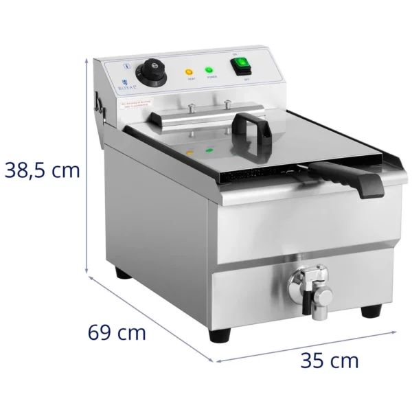 Elektrická fritéza - 16 litrů - 6 000 W - výpustný kohout - studená zóna - Image 8