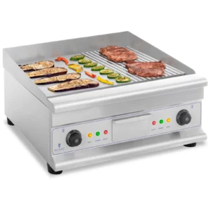 Elektrická grilovací deska - dvojitá - 60 cm - hladký a žebrovaný povrch - 6 400 W
