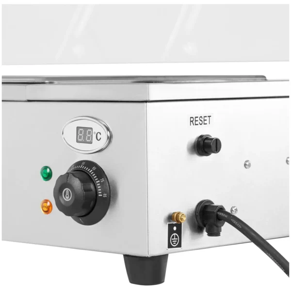 Bain Marie - včetně 4 gastronádob 1/2 - vypouštěcí kohoutek - krycí sklo - Image 4