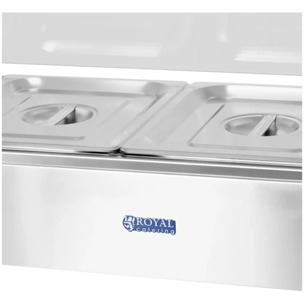 Bain Marie - včetně 4 gastronádob 1/2 - vypouštěcí kohoutek - krycí sklo - Image 5