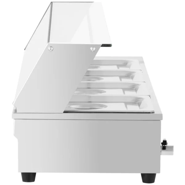 Bain Marie - včetně 4 gastronádob 1/2 - vypouštěcí kohoutek - krycí sklo - Image 7