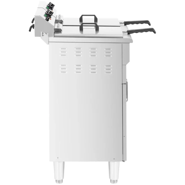 Dvojitá elektrická fritéza - 26 l - 10 000 W - vypouštěcí kohout - studená zóna - spodní skříňka - Image 8