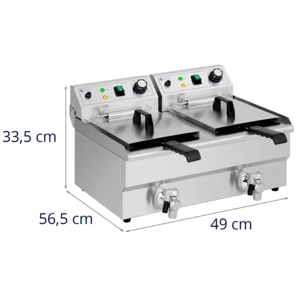 Elektrická fritéza - 2 x 11 l - Royal Catering - 230 V - Image 11