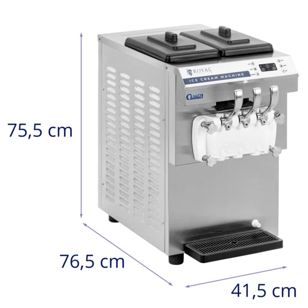 Stroj na jemnou zmrzlinu - 1350 W - 16 l/h - LED - 3 příchutě - Royal Catering - Image 7