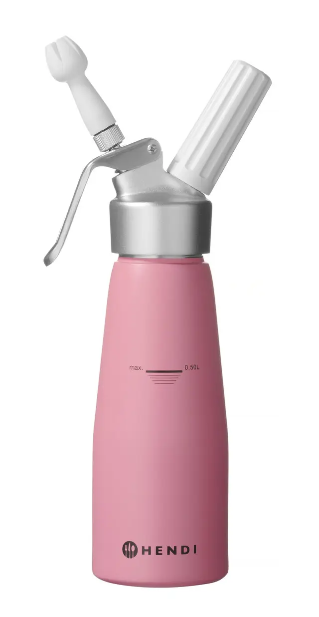 Sifonová láhev na šlehačku, HENDI, 0,5L, Pastelově růžová, ⌀80x(H)260mm - Obrázek 4