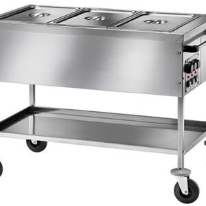 Bain-Marie termo vozík - 3x GN 1/1 - teplotu bazénu lze regulovat samostatně