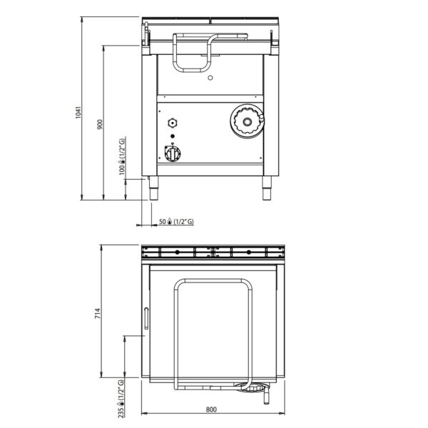 Plynová výklopná pánev - 60 litrů - 14,5 kW - Image 2