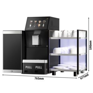 Plně automatický kávovar – 1,3 kW – 10palcový dotykový displej – včetně ohřívače šálků a chladničky na mléko