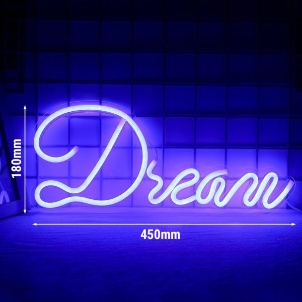 LED světelný nápis - Dream - Blue - 420x180mm - Image 2