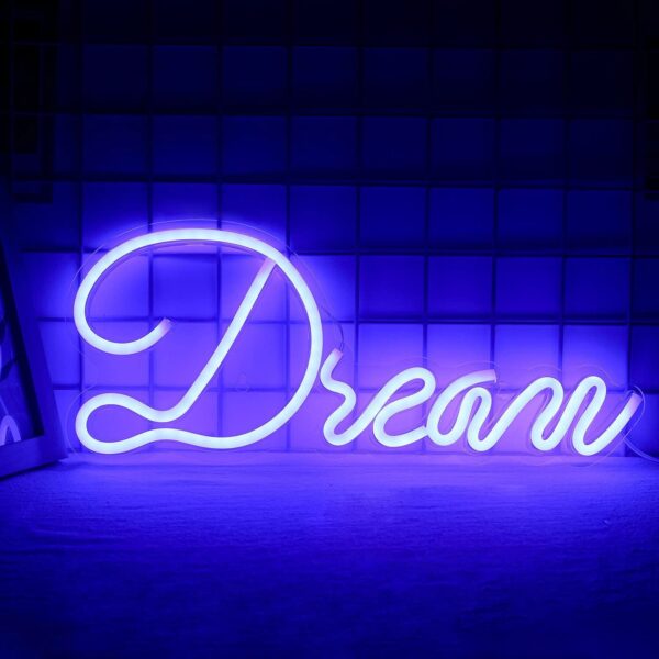 LED světelný nápis - Dream - Blue - 420x180mm - Image 3