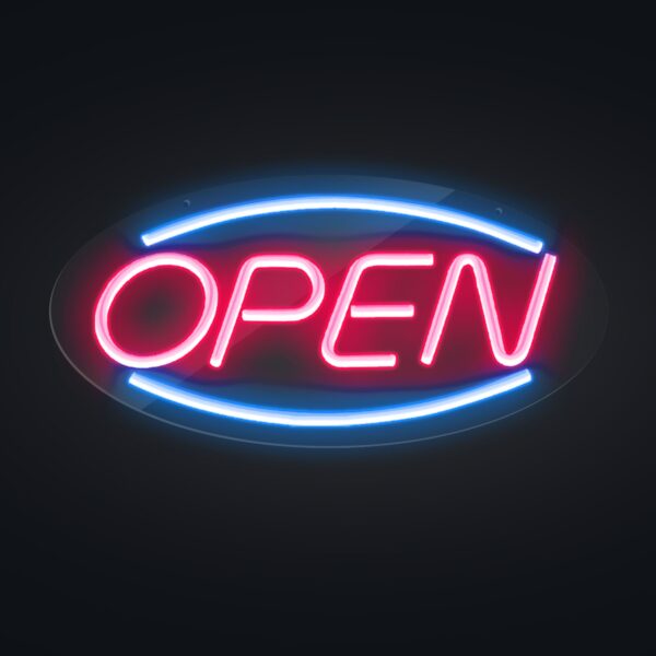 LED světelný nápis - OTEVŘENO - červená/modrá - 450x220mm - Image 3