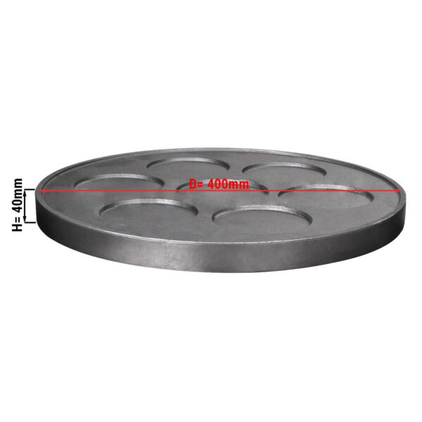 Talíř pro plynový krepovač CGOM5 - 7 pánví - Ø 400mm