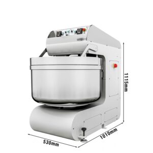 Pekařský spirálový stroj na těsto 70 litrů / 40 kg - 2 rychlosti - s pevnou mísou - 2 motory