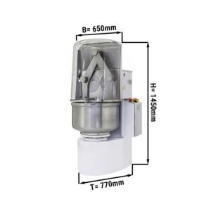 Stroj na pekařské těsto - 80 litrů / 60 kg - 2 rychlosti - s prodlouženými rameny