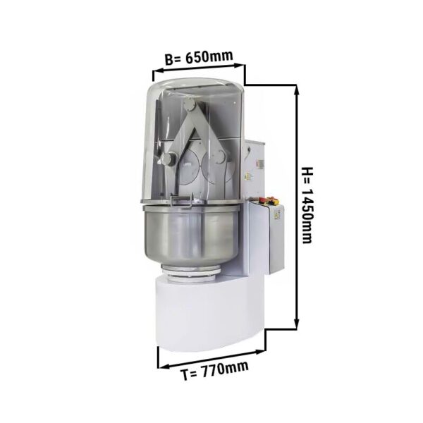 Stroj na pekařské těsto - 80 litrů / 60 kg - 2 rychlosti - s prodlouženými rameny