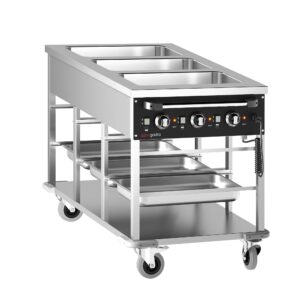 Bain-Marie termo vozík - 3 x GN 1/1 - teplotu bazénu lze regulovat samostatně