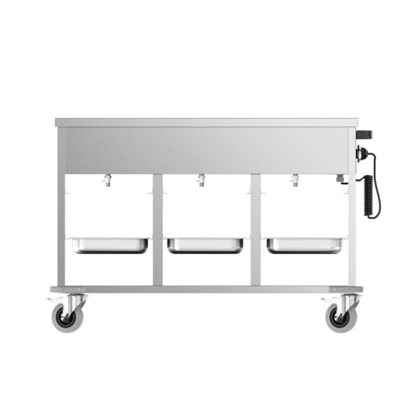 Bain-Marie termo vozík - 3 x GN 1/1 - teplotu bazénu lze regulovat samostatně - Image 8