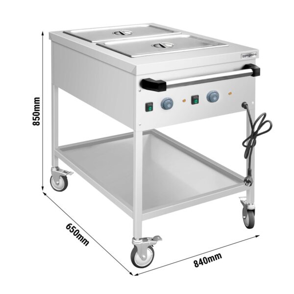 Bain-Marie termo vozík - 2x GN 1/1 - teplotu bazénu lze regulovat samostatně - Image 6