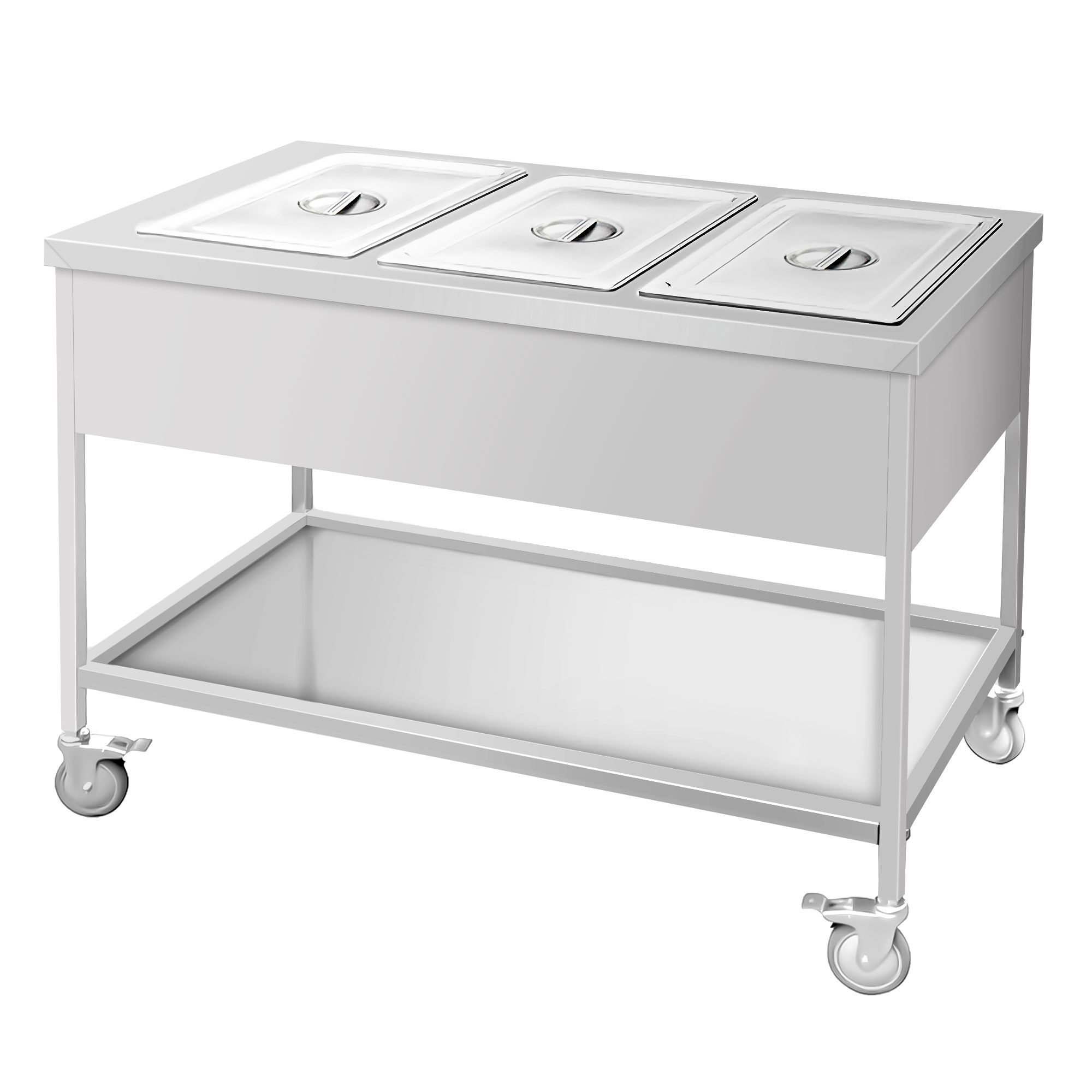 Bain-Marie termo vozík - 3x GN 1/1 - teplotu bazénu lze regulovat samostatně - Obrázek 9