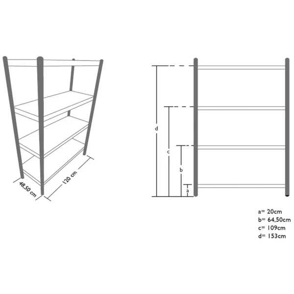 Nerezový regál - 120 cm - Image 2