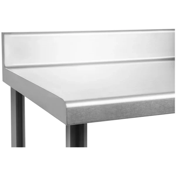 Pracovný stôl z ušľachtilej ocele - 120 x 70 cm - s lemom - 115 kg nosnosť - Image 3