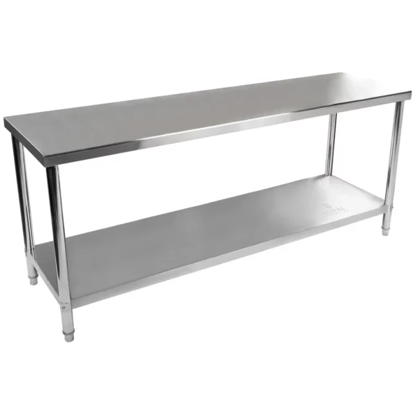 Pracovný stôl z ušľachtilej ocele - 200 x 60 cm - 160 kg nosnosť - Image 5
